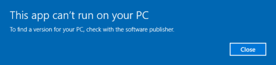 This App Can’t Run on your PC Error on Windows 10 - Herroyalguardian